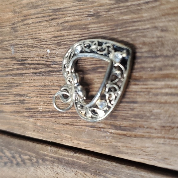 delicate edwardian heart pendant P121 - Picture 2 of 2